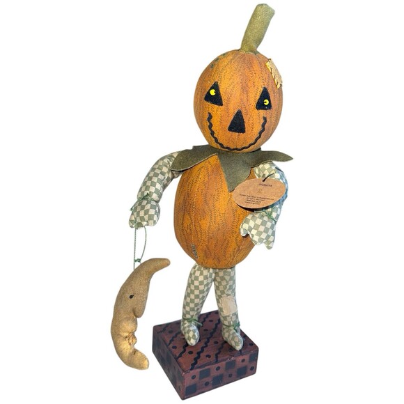 Vintage Primitive Pumpkin Jack o Lantern Doll Lang Jack in the Box 2005 - Picture 14 of 16